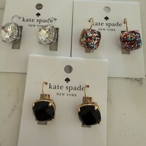 3 pairs of KATE SPADE fish hook earrings